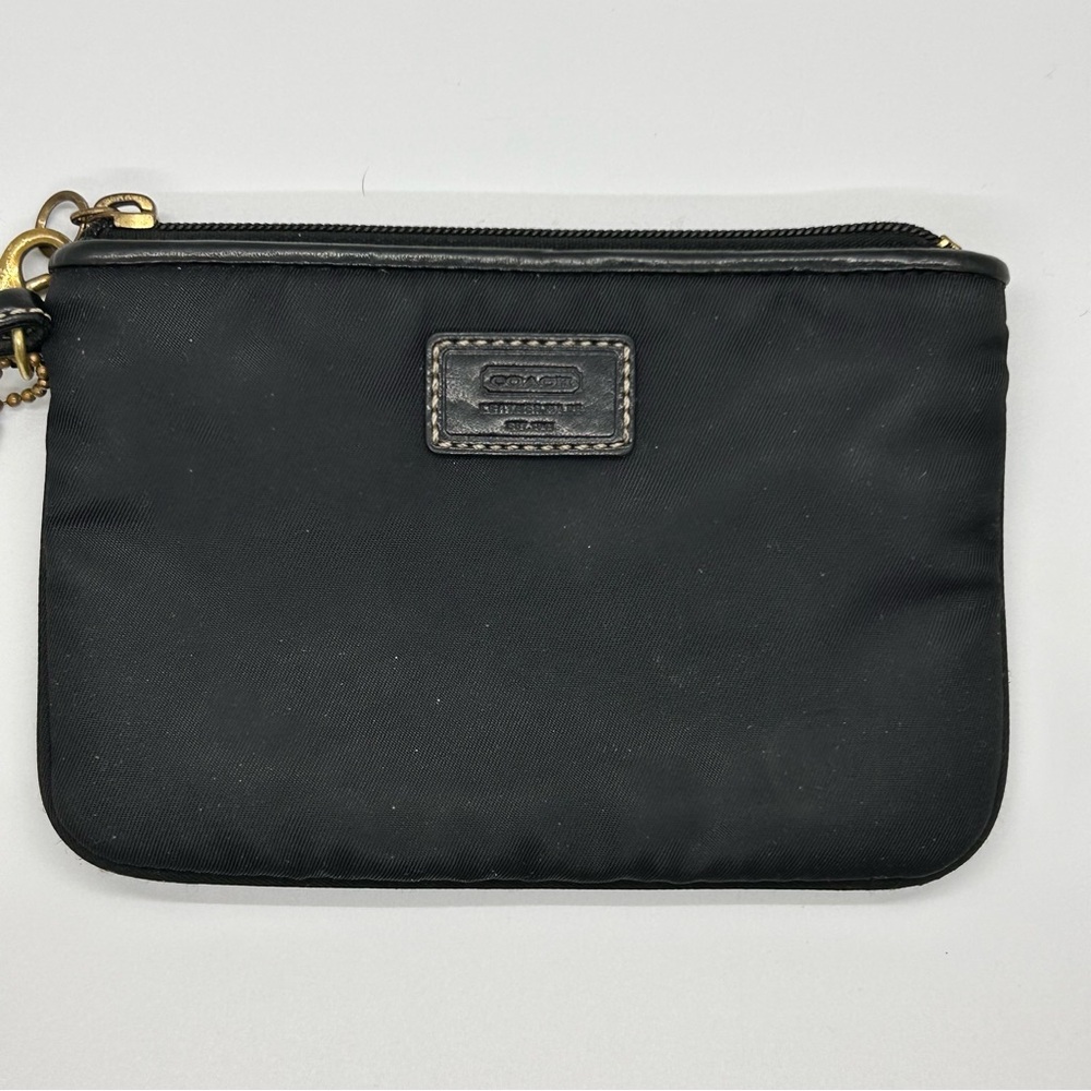 Coach Black Wristlet Nylon Leather Trim - Picture 4 of 9